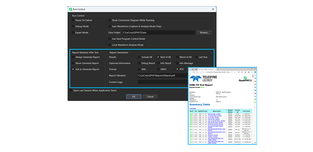 使用 QPHY2-PC 离线生成 QualiPHY 2 测试报告