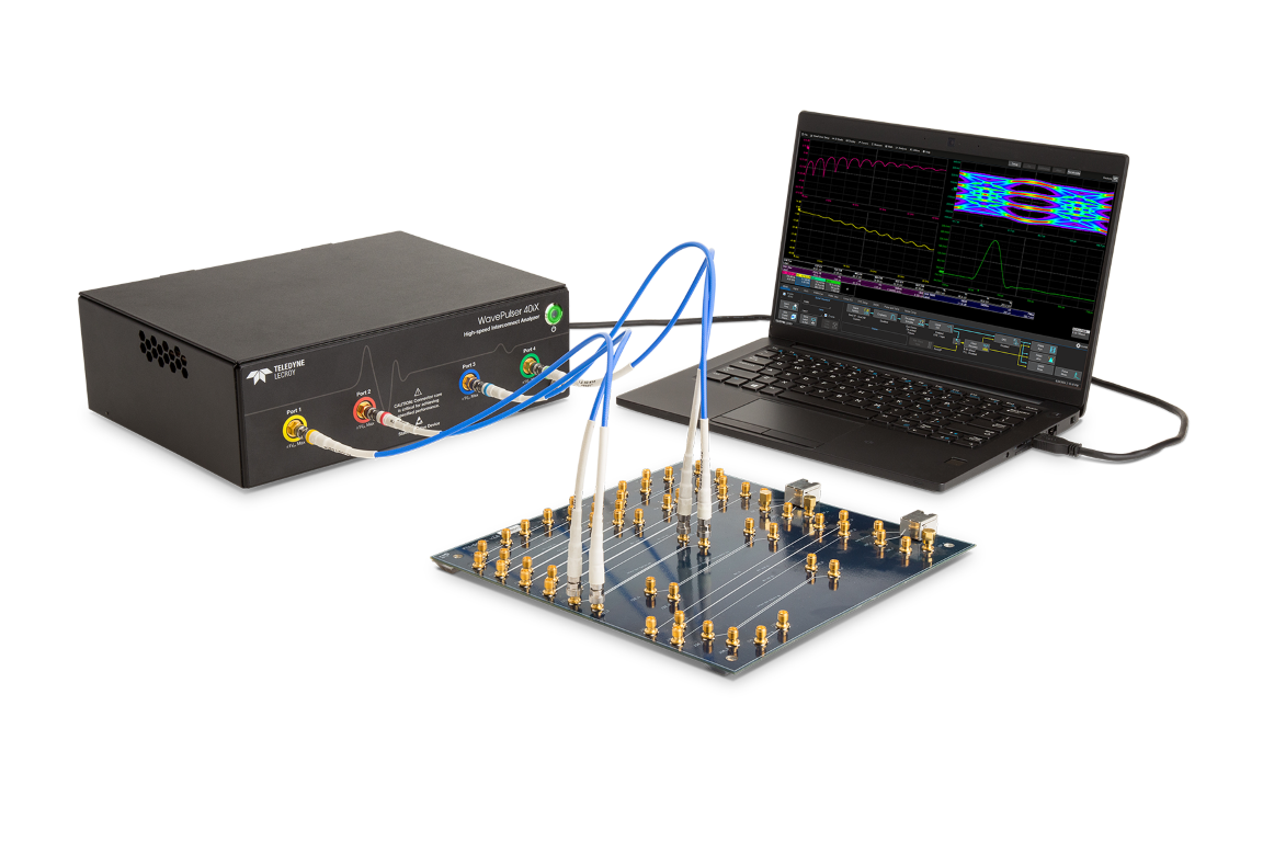 WavePulser 40iX 高速互连分析仪，可在电路板上执行矢量网络分析仪 (VNA) s 参数测量，例如回波损耗和插入损耗测量