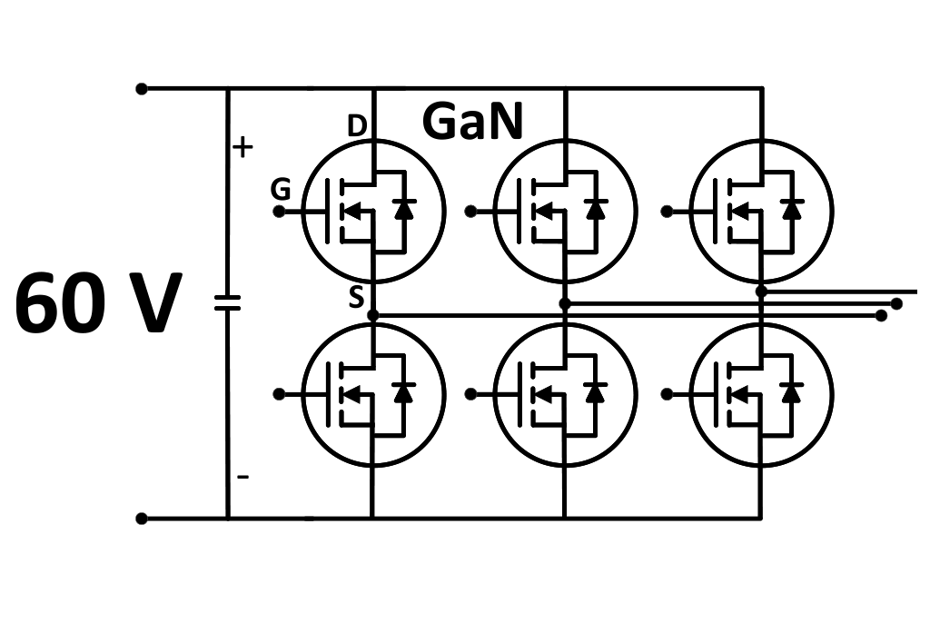 由 60V 电池供电的级联 H 桥 GaN 系统