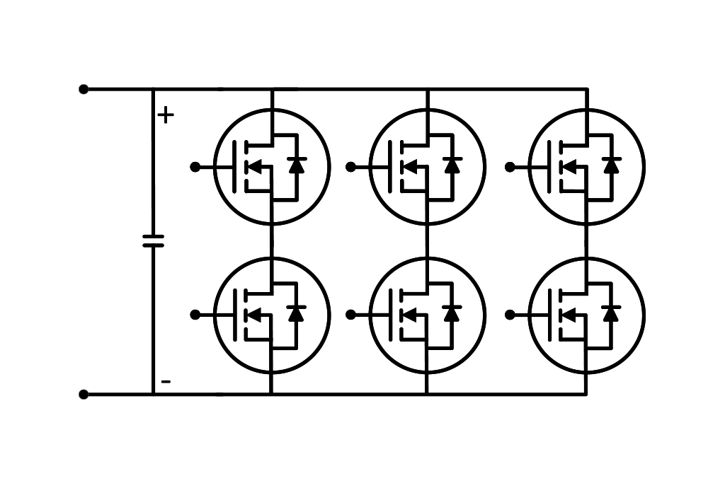 ：氮化镓GaN MOSFET逆变器分段简单示意图