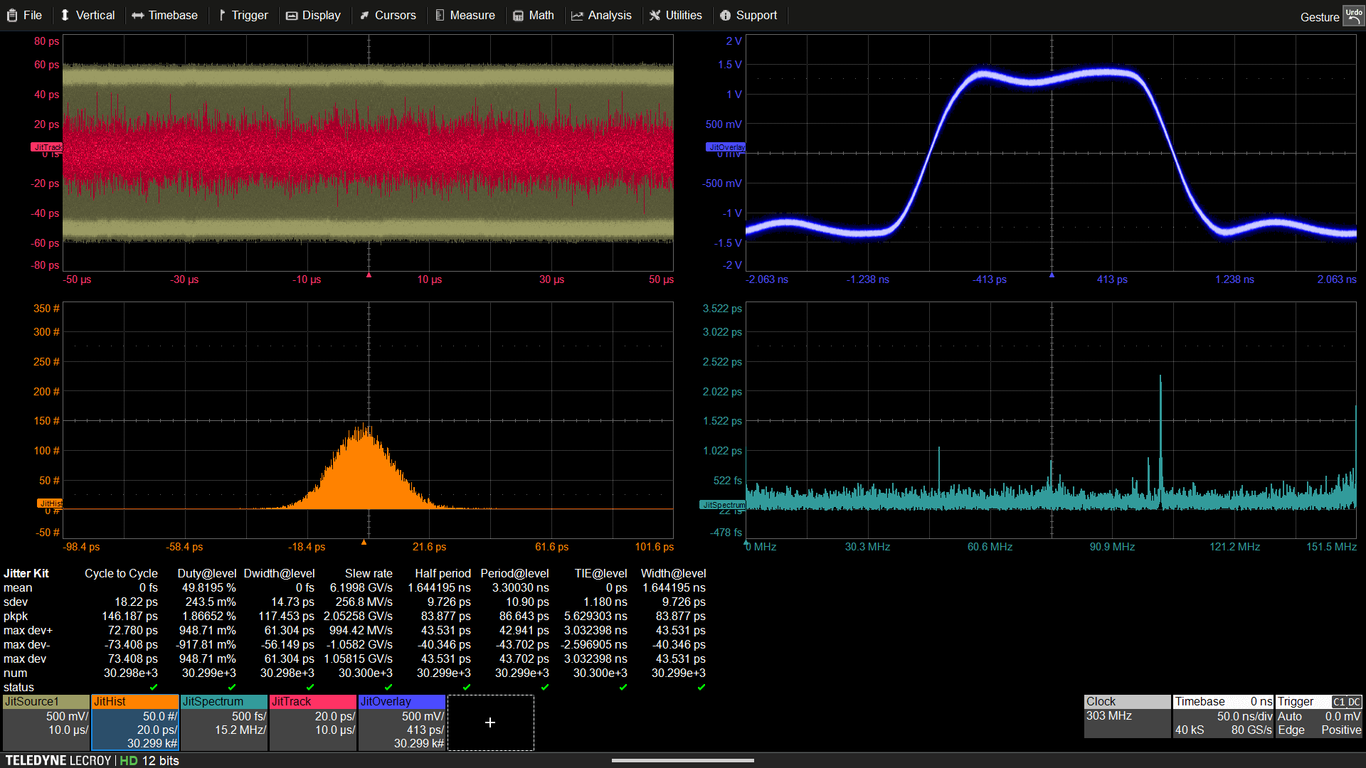 使用 JITKIT 软件包对时钟信号进行基本抖动分析
