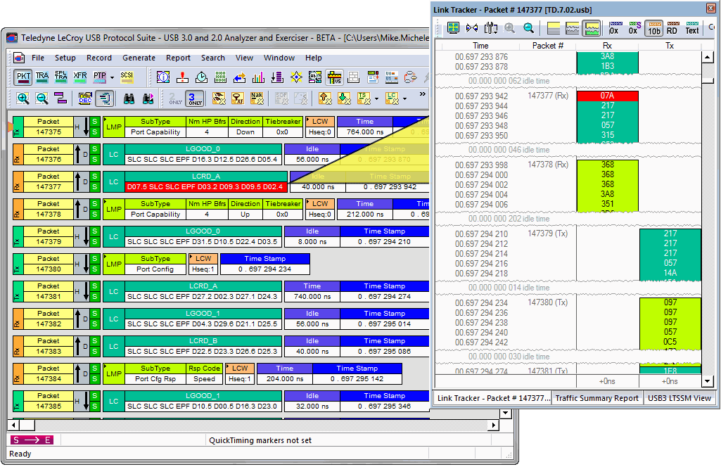分析软件 USB 设备解码的屏幕截图