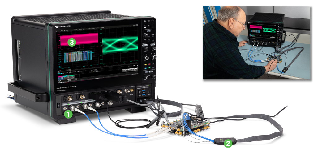 WaveMaster 8200HD 20 GHz 高带宽示波器混合信号选项，针对低速信号使用 1 兆欧输入（高 Z、高阻抗）。